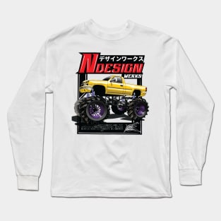 monster truck yellow Long Sleeve T-Shirt